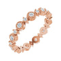 Sapphire Row Natural Diamond Beaded Halo Eternity Band - 14K Rose Gold, 8
