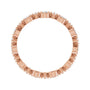 Sapphire Row Natural Diamond Beaded Halo Eternity Band - 14K Rose Gold, 8 (view 2)