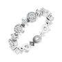 Sapphire Row Natural Diamond Beaded Halo Eternity Band - 14K White Gold, 4.5