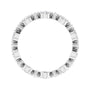 Sapphire Row Natural Diamond Beaded Halo Eternity Band - 14K White Gold, 5.5 (view 2)