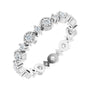 Sapphire Row Natural Diamond Beaded Halo Eternity Band - Platinum, 8