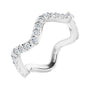 Sapphire Row Natural Diamond French-Set Wave Eternity Band - 14K White Gold, 4