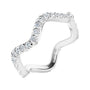Sapphire Row Natural Diamond French-Set Wave Eternity Band - 14K White Gold, 5
