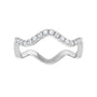 Sapphire Row Natural Diamond French-Set Wave Eternity Band - 14K White Gold, 7 (view 3)