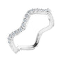 Sapphire Row Natural Diamond French-Set Wave Eternity Band - 14K White Gold, 8
