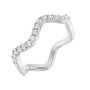 Sapphire Row Natural Diamond French-Set Wave Eternity Band - Platinum, 7