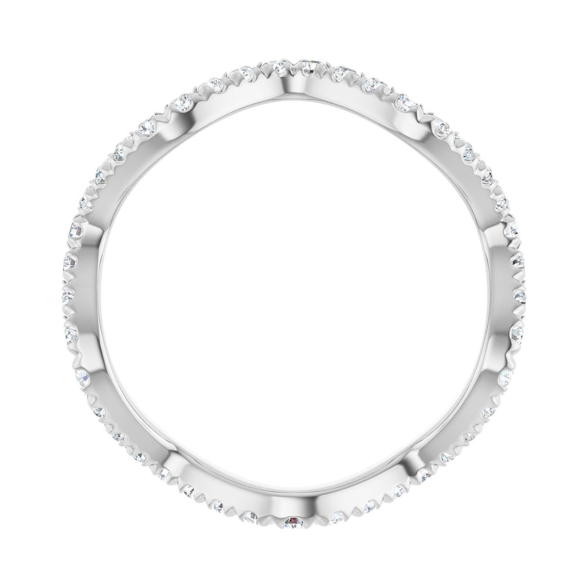 Sapphire Row Natural Diamond French-Set Wave Eternity Band - Platinum, 7 (view 2)