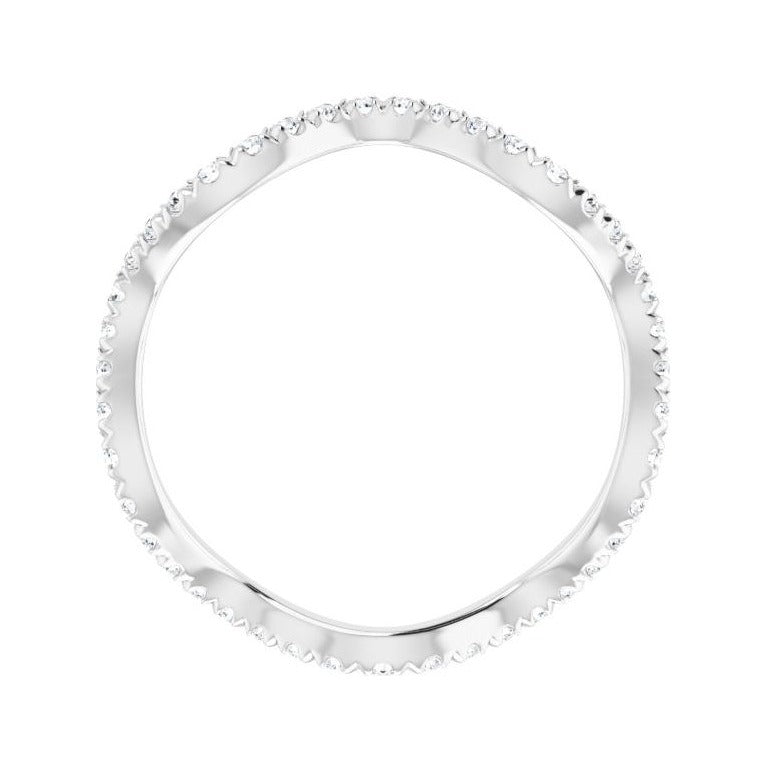 Sapphire Row Natural Diamond French-Set Wave Eternity Band - Platinum, 8 (view 2)