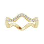Sapphire Row Natural Diamond French-Set Wave Eternity Band - 14K Yellow Gold, 4 (view 3)