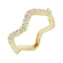 Sapphire Row Natural Diamond French-Set Wave Eternity Band - 14K Yellow Gold, 5