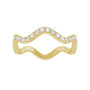 Sapphire Row Natural Diamond French-Set Wave Eternity Band - 14K Yellow Gold, 7 (view 3)
