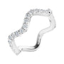 Sapphire Row Natural Diamond French-Set Wave Eternity Band - 14K White Gold, 4.5