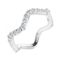 Sapphire Row Natural Diamond French-Set Wave Eternity Band - 14K White Gold, 5.5