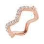 Sapphire Row Natural Diamond French-Set Wave Eternity Band - 14K Rose Gold, 4