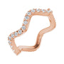 Sapphire Row Natural Diamond French-Set Wave Eternity Band - 14K Rose Gold, 5