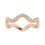 Sapphire Row Natural Diamond French-Set Wave Eternity Band - 14K Rose Gold, 5 (view 3)