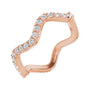 Sapphire Row Natural Diamond French-Set Wave Eternity Band - 14K Rose Gold, 6