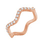 Sapphire Row Natural Diamond French-Set Wave Eternity Band - 14K Rose Gold, 7