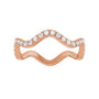 Sapphire Row Natural Diamond French-Set Wave Eternity Band - 14K Rose Gold, 7 (view 3)