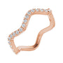 Sapphire Row Natural Diamond French-Set Wave Eternity Band - 14K Rose Gold, 8