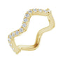 Sapphire Row Natural Diamond French-Set Wave Eternity Band - 14K Yellow Gold, 4.5