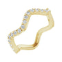 Sapphire Row Natural Diamond French-Set Wave Eternity Band - 14K Yellow Gold, 5.5