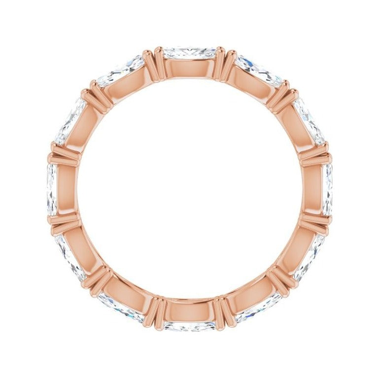 Sapphire Row Natural Diamond Petite Marquise Eternity Band - 14K Rose Gold, 4.5 × 2.5 mm, 4 (view 2)