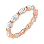 Sapphire Row Natural Diamond Petite Marquise Eternity Band - 14K Rose Gold, 4.5 × 2.5 mm, 5