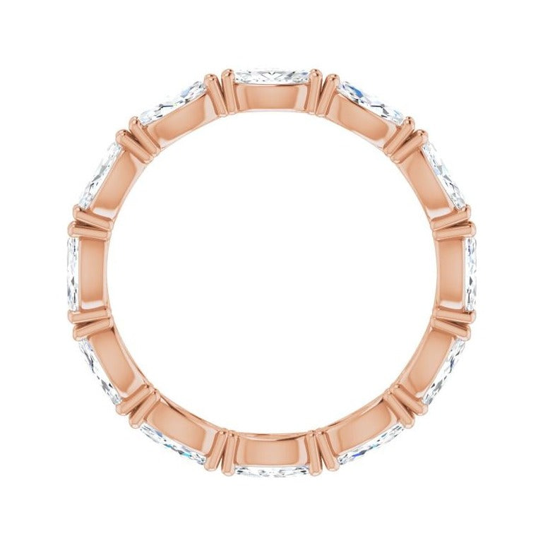 Sapphire Row Natural Diamond Petite Marquise Eternity Band - 14K Rose Gold, 4.5 × 2.5 mm, 5 (view 2)