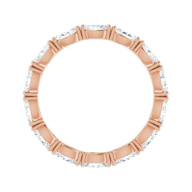Sapphire Row Natural Diamond Petite Marquise Eternity Band - 14K Rose Gold, 4.5 × 2.5 mm, 8 (view 2)