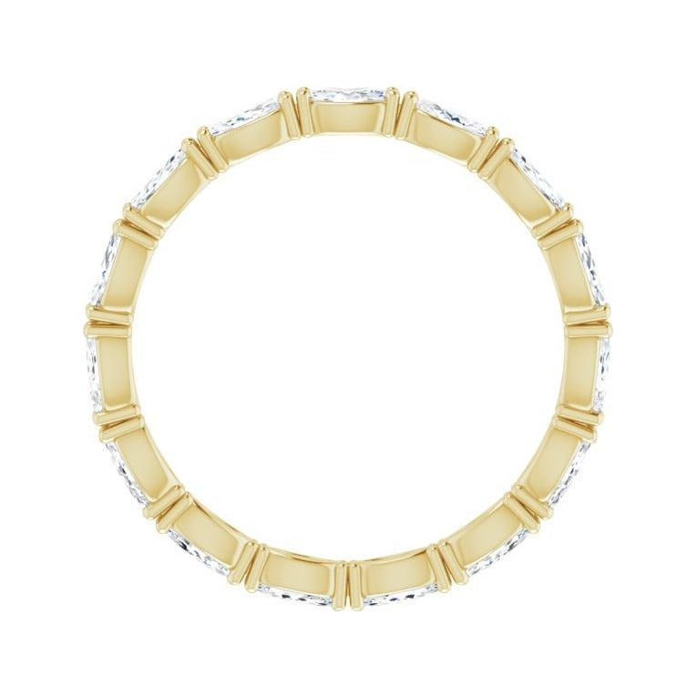 Sapphire Row Natural Diamond Petite Marquise Eternity Band - 14K Yellow Gold, 4 × 2 mm, 7.5 (view 2)