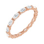 Sapphire Row Natural Diamond Petite Marquise Eternity Band - 14K Rose Gold, 4 × 2 mm, 7.5