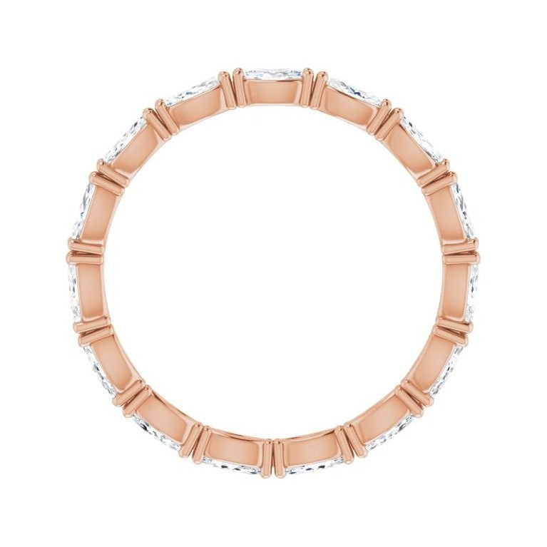 Sapphire Row Natural Diamond Petite Marquise Eternity Band - 14K Rose Gold, 4 × 2 mm, 7.5 (view 2)
