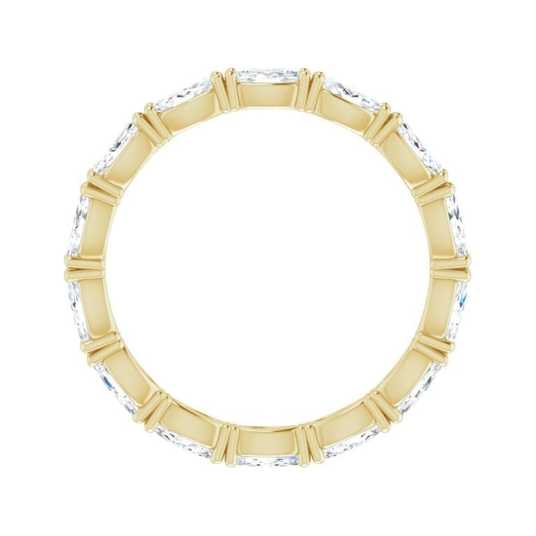 Sapphire Row Natural Diamond Petite Marquise Eternity Band - 14K Yellow Gold, 4 × 2 mm, 5 (view 2)