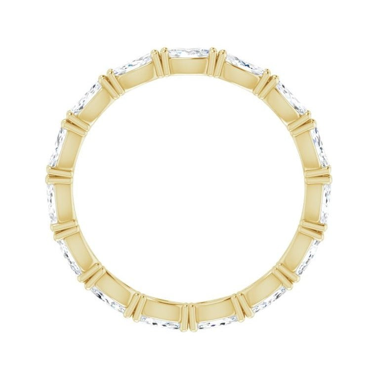 Sapphire Row Natural Diamond Petite Marquise Eternity Band - 14K Yellow Gold, 4 × 2 mm, 6 (view 2)