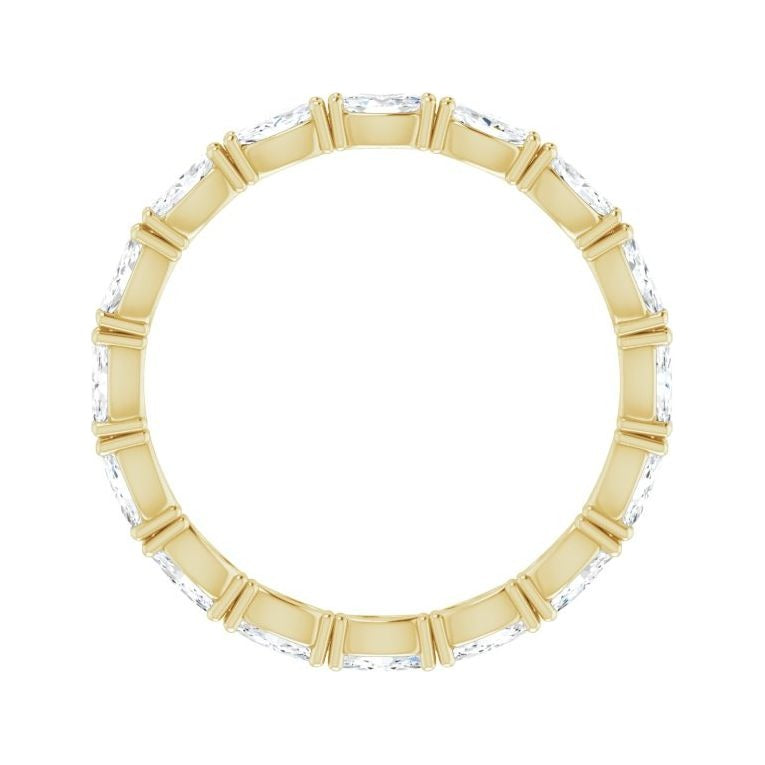 Sapphire Row Natural Diamond Petite Marquise Eternity Band - 14K Yellow Gold, 4 × 2 mm, 8 (view 2)