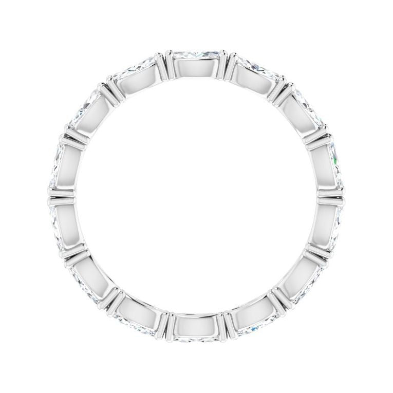 Sapphire Row Natural Diamond Petite Marquise Eternity Band - Platinum, 4.3 × 2.25 mm, 6.5 (view 2)