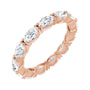Sapphire Row Natural Diamond Petite Marquise Eternity Band - 14K Rose Gold, 4.5 × 2.5 mm, 4.5