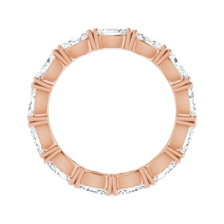 Sapphire Row Natural Diamond Petite Marquise Eternity Band - 14K Rose Gold, 4.5 × 2.5 mm, 4.5 (view 2)