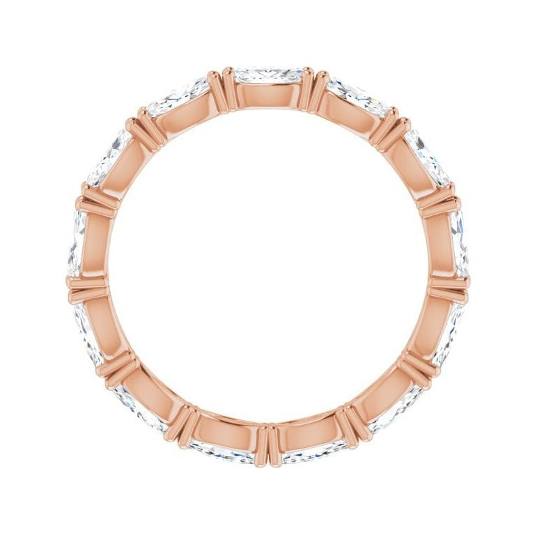 Sapphire Row Natural Diamond Petite Marquise Eternity Band - 14K Rose Gold, 4.5 × 2.5 mm, 5.5 (view 2)
