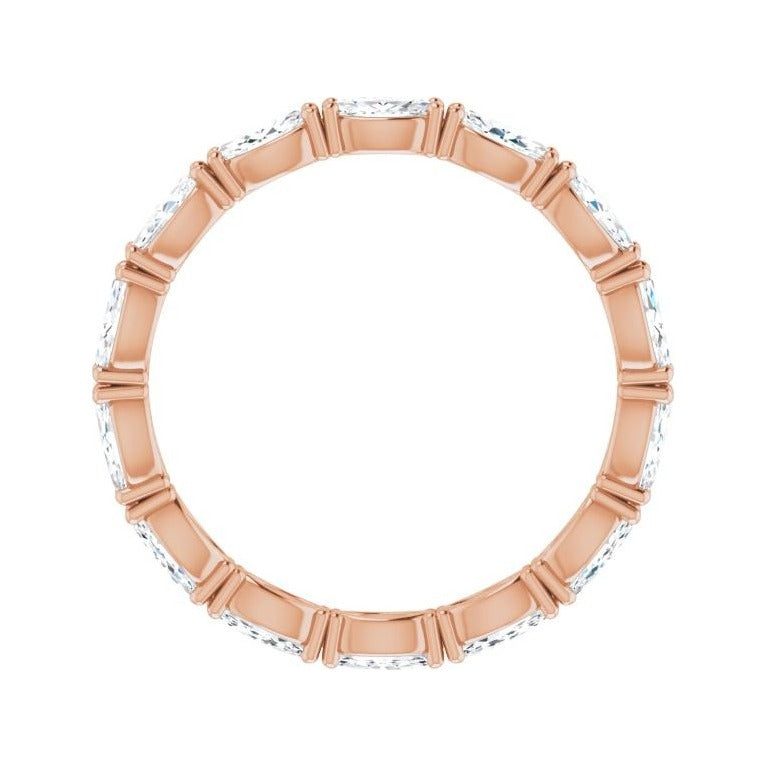 Sapphire Row Natural Diamond Petite Marquise Eternity Band - 14K Rose Gold, 4.5 × 2.5 mm, 7.5 (view 2)
