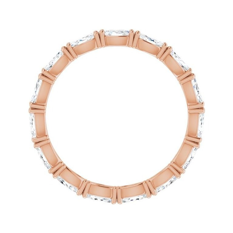 Sapphire Row Natural Diamond Petite Marquise Eternity Band - 14K Rose Gold, 4 × 2 mm, 6 (view 2)