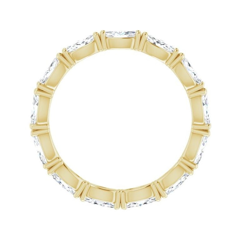 Sapphire Row Natural Diamond Petite Marquise Eternity Band - 14K Yellow Gold, 4.3 × 2.25 mm, 4.5 (view 2)