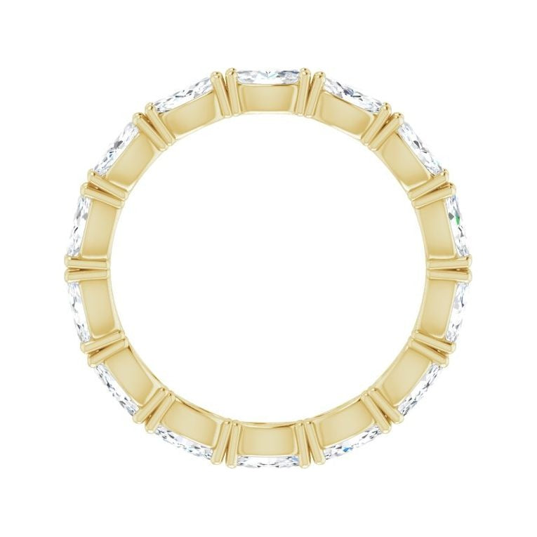 Sapphire Row Natural Diamond Petite Marquise Eternity Band - 14K Yellow Gold, 4.3 × 2.25 mm, 5.5 (view 2)