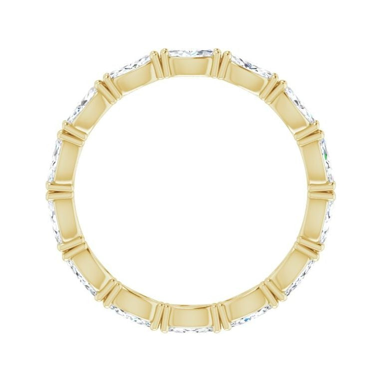 Sapphire Row Natural Diamond Petite Marquise Eternity Band - 14K Yellow Gold, 4.3 × 2.25 mm, 6.5 (view 2)