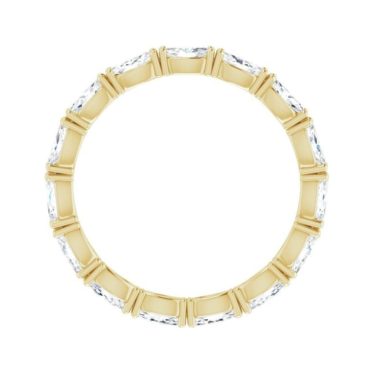 Sapphire Row Natural Diamond Petite Marquise Eternity Band - 14K Yellow Gold, 4.3 × 2.25 mm, 7.5 (view 2)