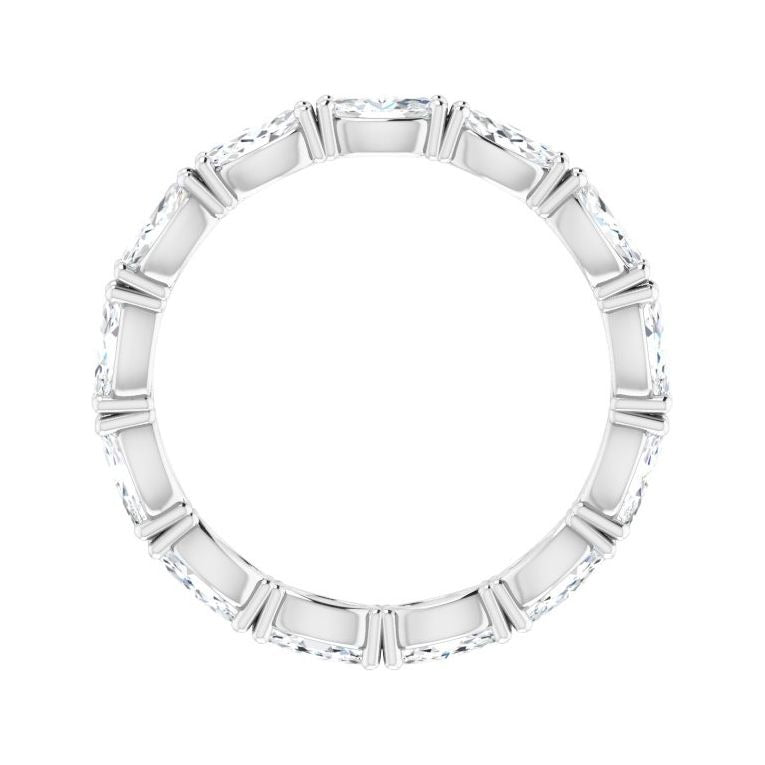 Sapphire Row Natural Diamond Petite Marquise Eternity Band - 14K White Gold, 4.3 × 2.25 mm, 4.5 (view 2)