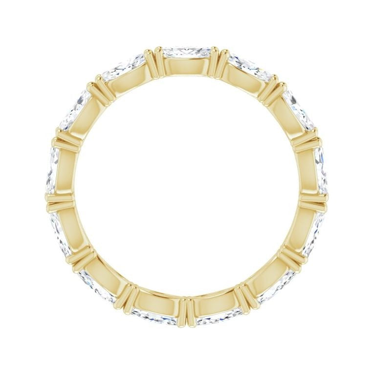 Sapphire Row Natural Diamond Petite Marquise Eternity Band - 14K Yellow Gold, 4.5 × 2.5 mm, 5.5 (view 2)