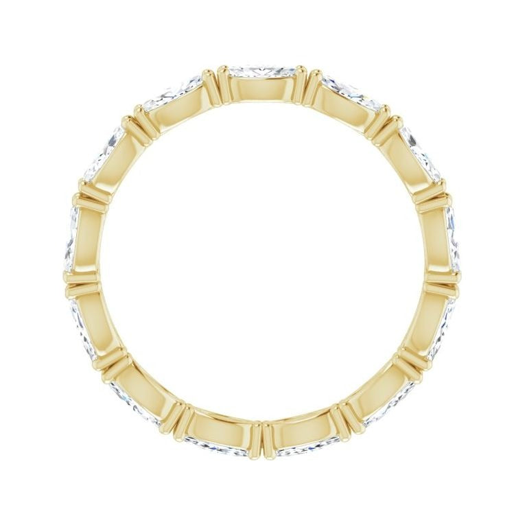 Sapphire Row Natural Diamond Petite Marquise Eternity Band - 14K Yellow Gold, 4.5 × 2.5 mm, 6.5 (view 2)