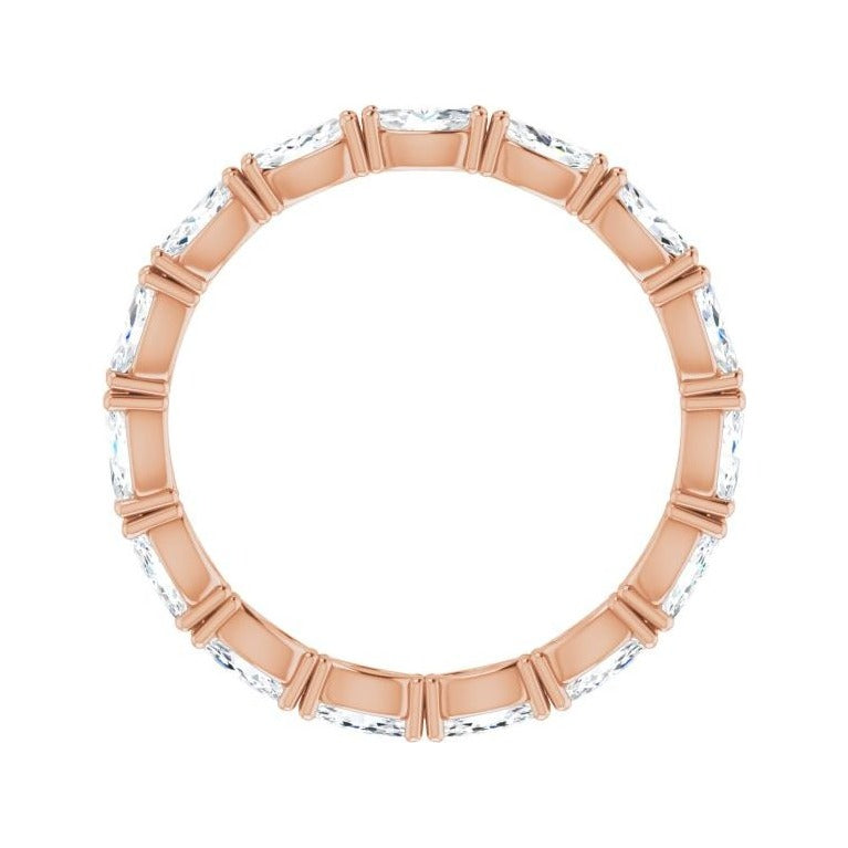 Sapphire Row Natural Diamond Petite Marquise Eternity Band - 14K Rose Gold, 4.3 × 2.25 mm, 7.5 (view 2)